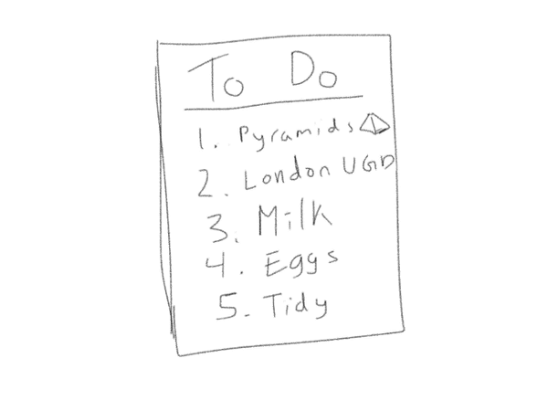 An image of a sketched to do list!